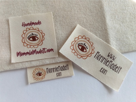 Boho Third Eye Floral Labels, Fabric Tags, Personalized Sewing Labels,  Quilt Labels, Knitting Label, Handmade Label, Organic Cotton 