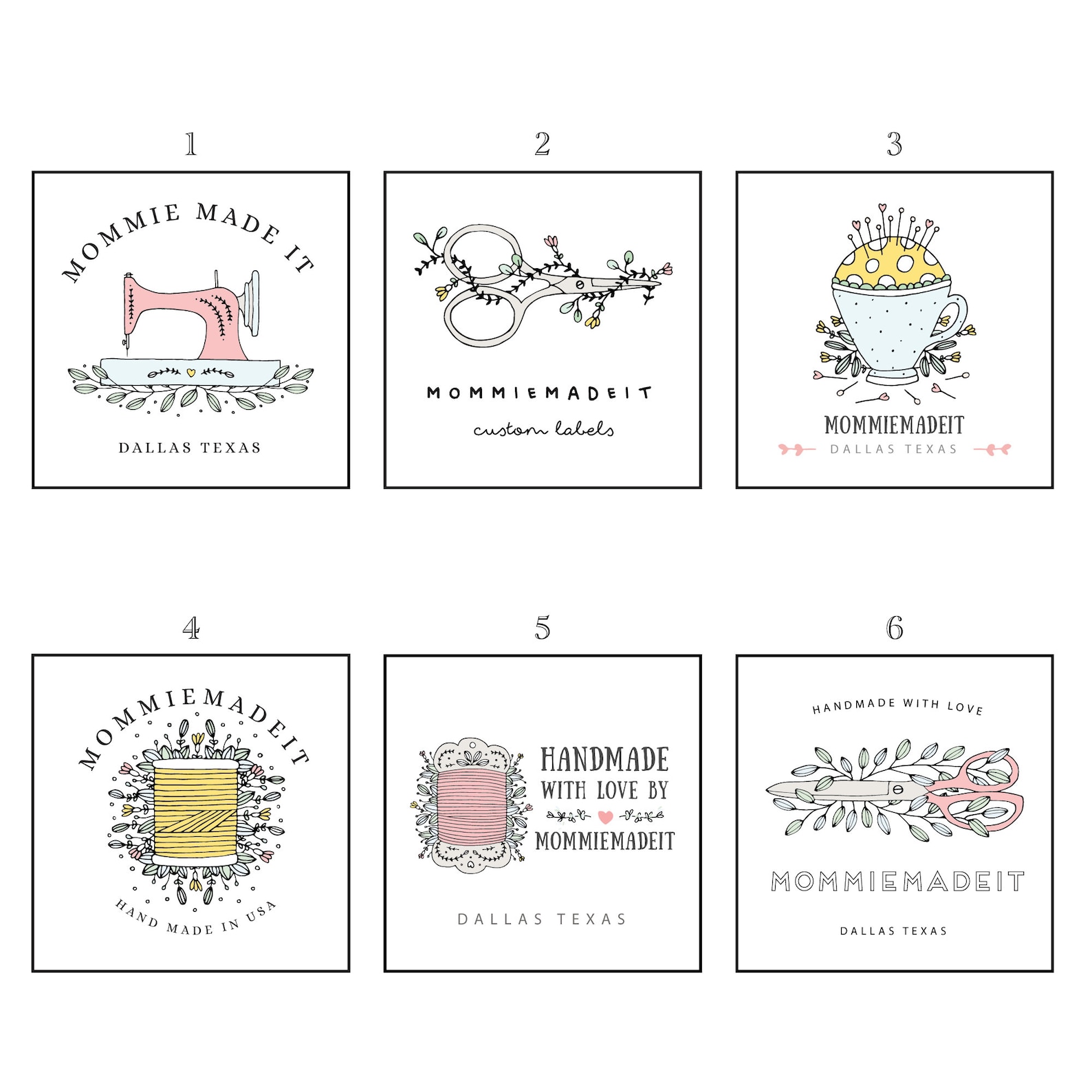 Custom Sewing Quilting Needlework Labels Made With Your Etsy