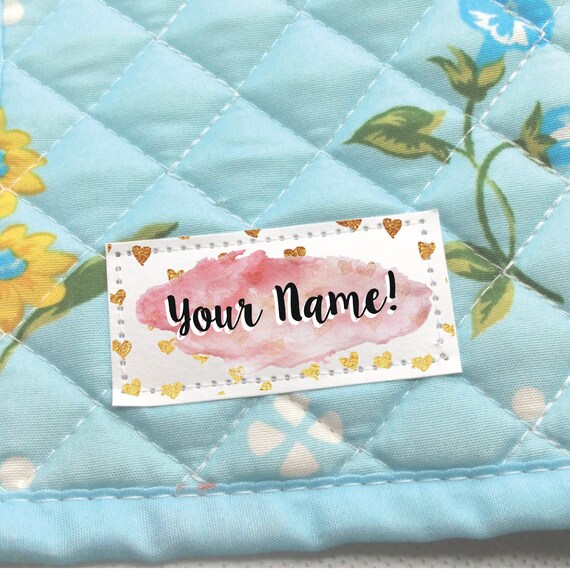 Gold Leaf and Watercolor Labels Customized With Your Name | Etsy