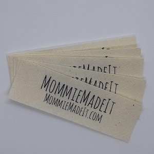 Organic Cotton Fabric Name Labels Clothing Labels Made to Order 20 Labels With Two Lines of Text Tags for Gifts Custom Personalized Knit Sew image 3