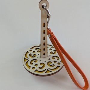 Wood Swivel Yarn Holder: Portable Knitting Crochet Caddy