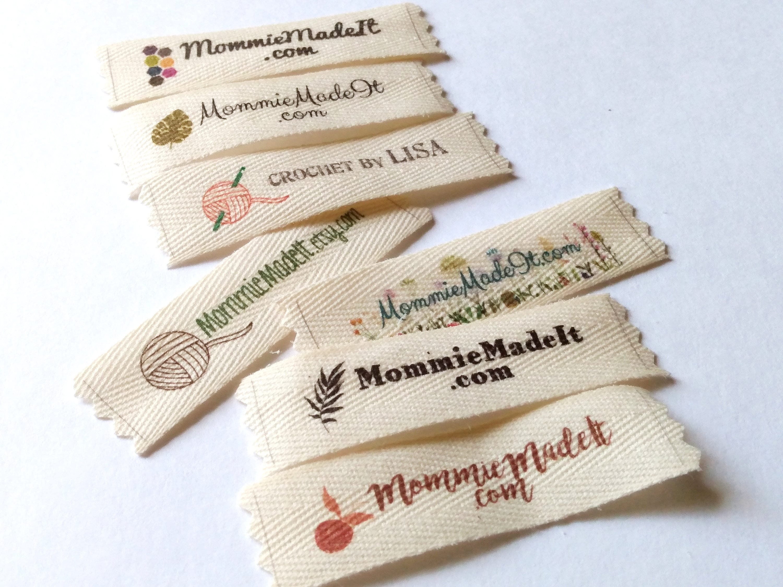 Organic Cotton Twill Ribbon Name Label Customize Logo Tag Personalize Gift for Clothing Knit Crochet Sew Quilt School Wedding Needlework