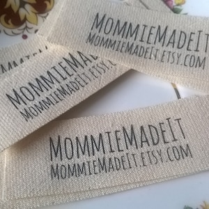 Organic Cotton Fabric Name Labels Clothing Labels Made to Order 20 Labels With Two Lines of Text Tags for Gifts Custom Personalized Knit Sew