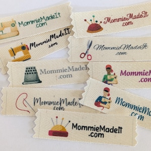 Étiquettes personnalisées en ruban sergé de coton biologique : logo ou étiquettes de nom