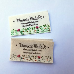 Watercolor Floral Labels Fabric Tags Personalized Sewing - Etsy