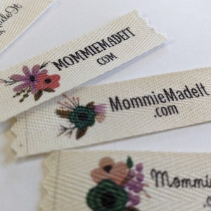 Organic Cotton Twill Ribbon Watercolor Floral Labels - Etsy