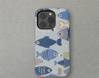 Cute  Fish Collage Design  For iPhone 16 15 14 13 Mini Pro Max Magsafe case, iPhone 11 8 Cover, Samsung Galaxy S24+ Case By CrossBorderBuyer