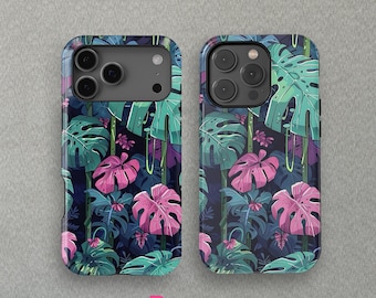 Design Plant Monstera pour iPhone 17 16 15 14 13 Mini Pro Max Magsafe, coque pour iPhone 11 8 7, coque Samsung Galaxy S25+