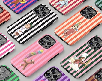 Custodia per telefono personalizzata con scimmie e strisce, 1300 colori selezionabili, compatibile con iPhone 17 e tutti i modelli di iPhone. Custodia Magsafe, compatibile con tutti i modelli Samsung S25.