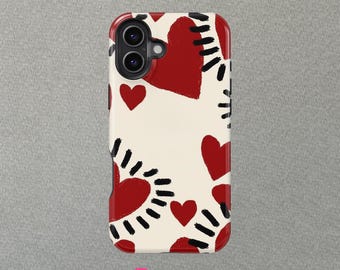 Red Hearts Pattern Design For iPhone 17 16 15 14 13 Mini Pro Max Magsafe case,iPhone 11 8 Cover,Samsung Galaxy S25+ Case By CrossBorderBuyer