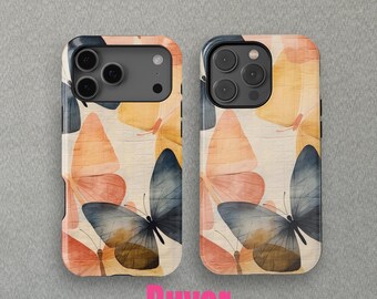 Grillig vlinderontwerp voor iPhone 17 16 15 14 13 Mini Pro Max Magsafe-hoesje, iPhone 11 8Cover, Samsung Galaxy S25+ hoesje van CrossBorderBuyer