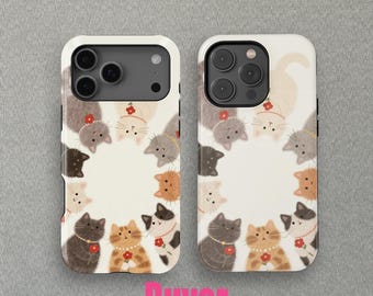 Kawaii Pet,Cute Cat For iPhone 17 16 15 14 13 Mini Pro Max Magsafe case,iPhone 11 8 7 Cover, Samsung Galaxy S25+ Case By CrossBorderBuyer