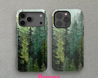 Green Glass Tree Forest For iPhone 17 16 15 14 13 Mini Pro Max Magsafe case,iPhone 11 8 Cover, Samsung Galaxy S25+ Case By CrossBorderBuyer