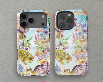 Dinosaurs and Flowers Design For iPhone 17 16 15 14 13Mini Pro Max Magsafe case,iPhone 11Cover, Samsung Galaxy S25+ Case By CrossBorderBuyer