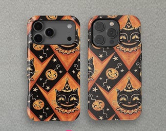 Black Cat and Pumpkin Design For iPhone 17 16 15 14 13Mini Pro Max Magsafe case,iPhone 11 Cover,Samsung Galaxy S25+ Case By CrossBorderBuyer