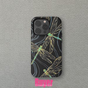 Bellissimo design a forma di libellula per iPhone 16 15 14 13 12 Mini Pro Max Magsafe, iPhone 11 8Cover, Samsung Galaxy S24+ Custodia di CrossBorderBuyer