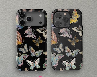 Vintage Butterfly Design For iPhone 17 16 15 14 13 Mini Pro Max Magsafe case,iPhone 11 8 Cover, Samsung Galaxy S25+ Case By CrossBorderBuyer