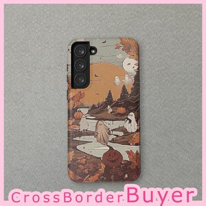 Halloween Ghost Design voor iPhone 16 15 14 13 12 Mini Pro Max Magsafe-hoesje, iPhone 11 8 Cover, Samsung Galaxy S24+ hoesje door CrossBorderBuyer