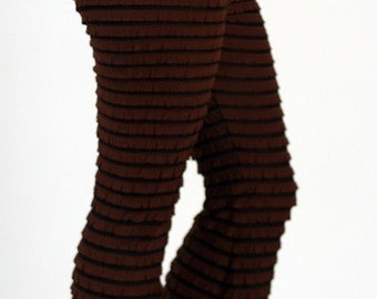 Brazilian-Style Ruffled Pants  (Chocolate)