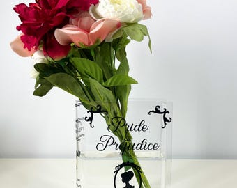 Stolz und Vorurteil Acryl Bücher Vase