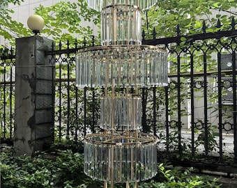 Gold and Acrylic 5-Tier Centerpiece Stand - 43.5" Tall Elegant Display for Events & Decor