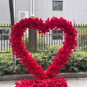 5D flowers Backdrop 6.5 ft Arch Flowers Stand, Flower Frame, Party Backdrop Props, Wedding Party Decoration , Red Roses Arrangement