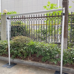 調節可能なダブルクロスバーパイプ&ドレープアルミ合金製背景スタンド、ポータブルアルミフレーム付き、結婚式カーテン装飾用