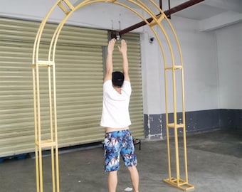 9ft Wedding Arch Stand: Gold Metal Party Backdrop Frame