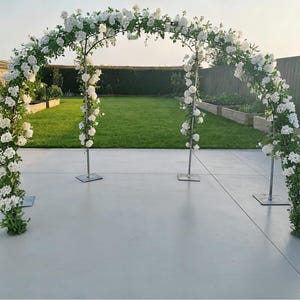 Arco per matrimonio in argento da 6,6 piedi: supporto per fiori in acciaio inossidabile