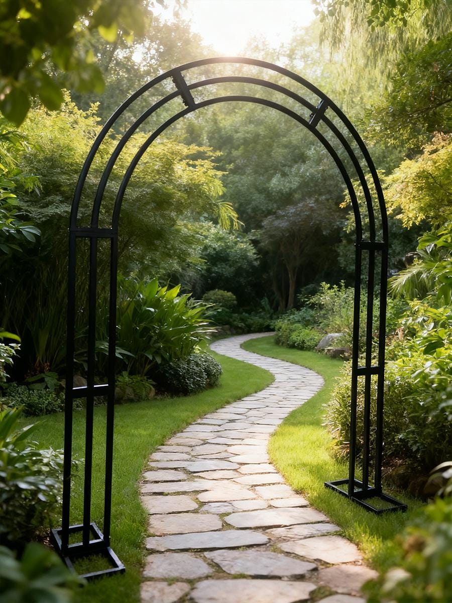 Metal Wedding Arch: N-Shaped Garden Ceremony Decor