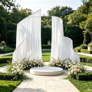 Suporte para Arco de Casamento Duplo em Formato de S, Decoração Moderna e Minimalista para Cerimônias ao Ar Livre