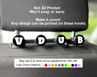 Headrest Coat Hook | Storage | Van Accessory | Fits Transporter T4 T5 T6 T7, Caddy, Crafter, Ford Custom, Mercedes, Vauxhall, Campervan Gift