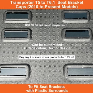Rear Seat Bracket Caps (2010 Onwards) | Plastic Quick Release Seat Mount Covers | Campervan Accessories To Fit VDUB Transporter T5 to T6.1 image 1