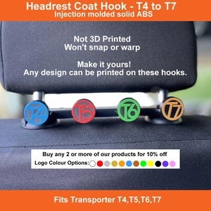 Headrest Coat Hook | Campervan Storage | Van Accessory | Fits VDUB Transporter T4 T5 T6 T7 | Campervan Gift