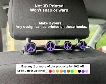 Headrest Coat Hook | Storage | Van Accessory | Fits Transporter T4 T5 T6 T7, Caddy, Crafter, Ford Custom, Mercedes, Vauxhall, Campervan Gift