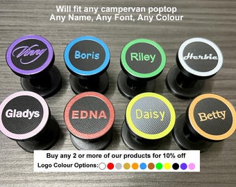 Campervan Poptop Spool Strap Retainer | Personalised Name | VDUB Transporter, Ford Custom, Mercedes, Vauxhall, Renault | Campervan Gifts