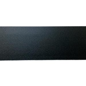 May include: A black rectangular piece of textured material with rounded corners and cutouts on either side.
