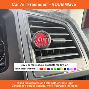 VDUB Wave Car Air Freshener | Top-Up Essential Oil Diffuser | Campervan & Car Vent Accessory | Van Life Gift and  Accessories