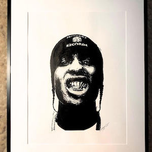 Handgezeichnetes ASAP Rocky Poster | Einzigartige Hip-Hop Kunst