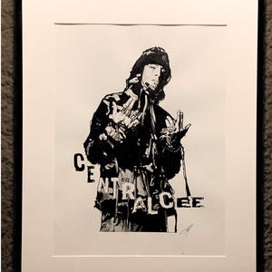 Poster Central Cee dessiné à la main – oeuvre d&#39;art unique inspirée par le rappeur britannique | Décoration murale musicale personnalisée pour les fans de hip-hop