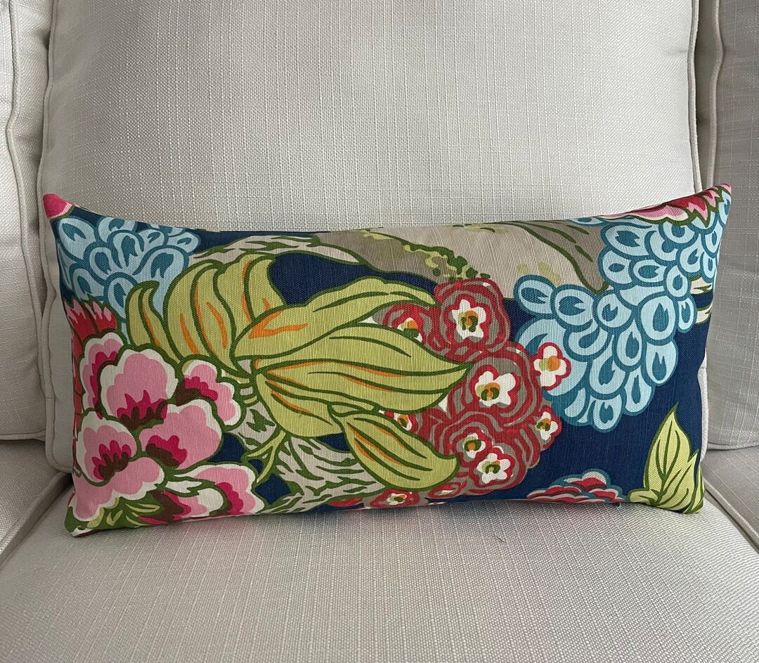 Thibaut Honshu Navy Pink Chinoiserie Floral Decorative Etsy