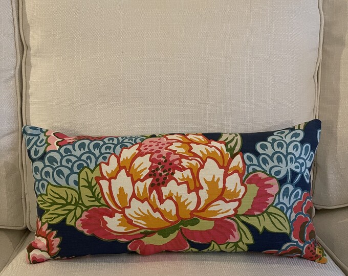 Thibaut Honshu Navy Pink Chinoiserie Floral Decorative Etsy