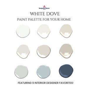 Benjamin Moore White Dove Paint Palette: 9 Coordinating Colors (PDF)