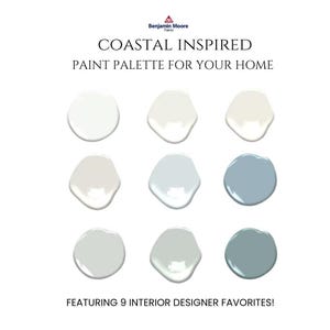 Paleta de pintura costera de Benjamin Moore: 9 colores de diseño (Descarga PDF)