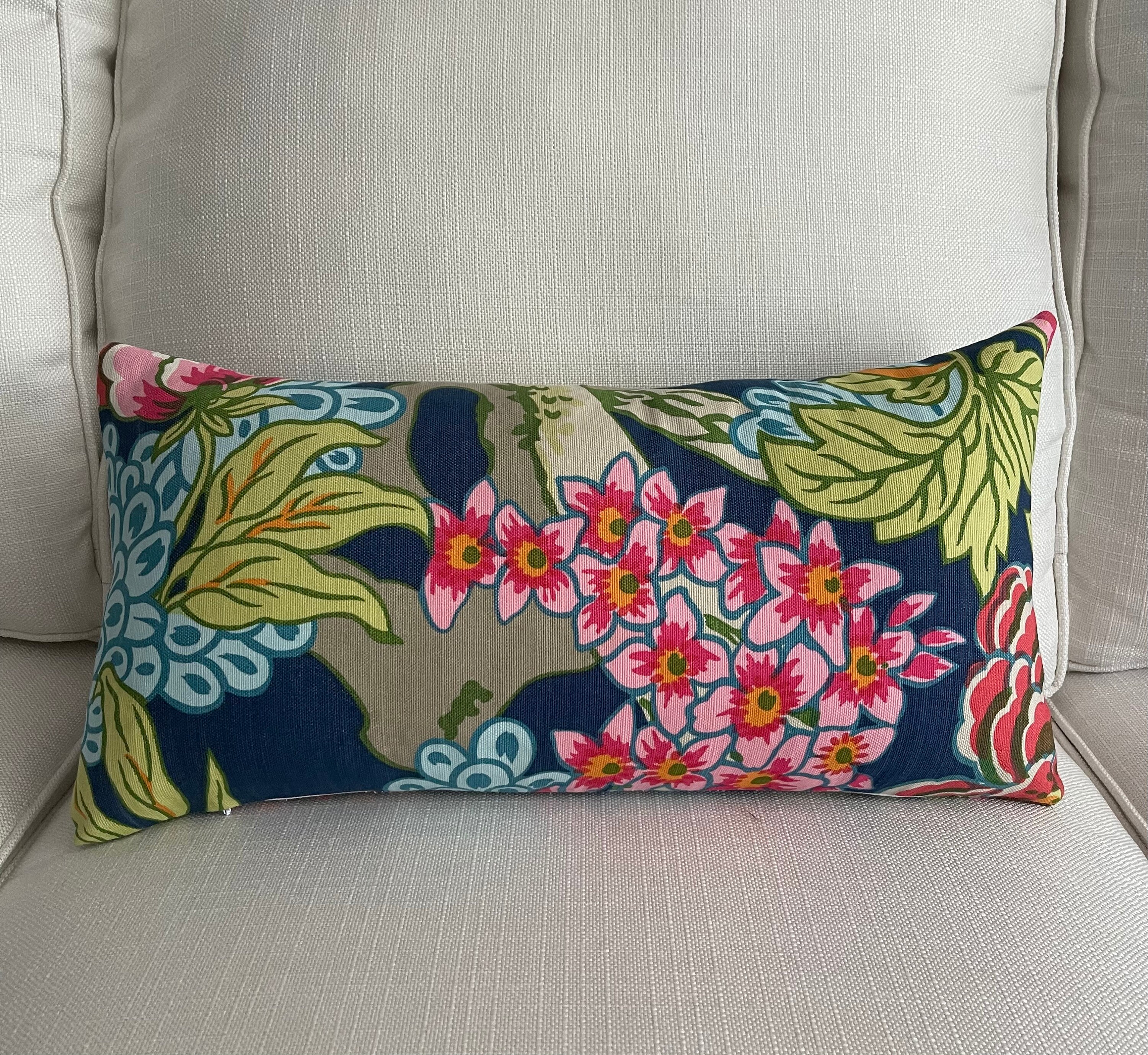 Thibaut Honshu Navy Pink Chinoiserie Floral Decorative Etsy