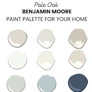 Benjamin Moore Pale Oak, Paint Color Palette, Best Neutral Paint, Cabinet, Ceiling, Whole House Paint Colors, OC-20, Best Greige Paint