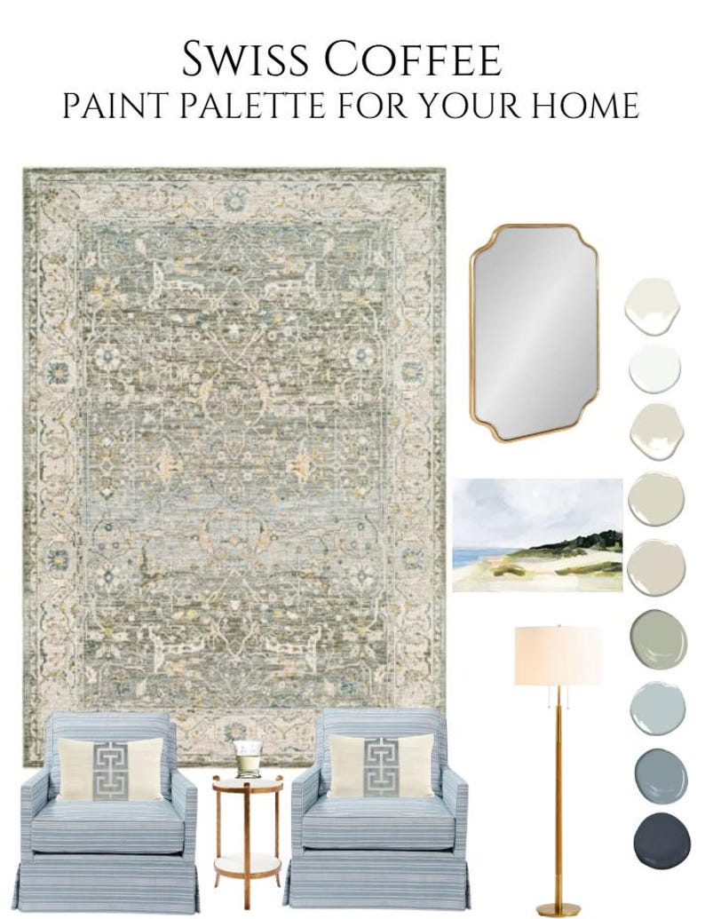 Benjamin Moore Swiss Coffee Paint Palette: 9 Coordinating Colors (PDF ...