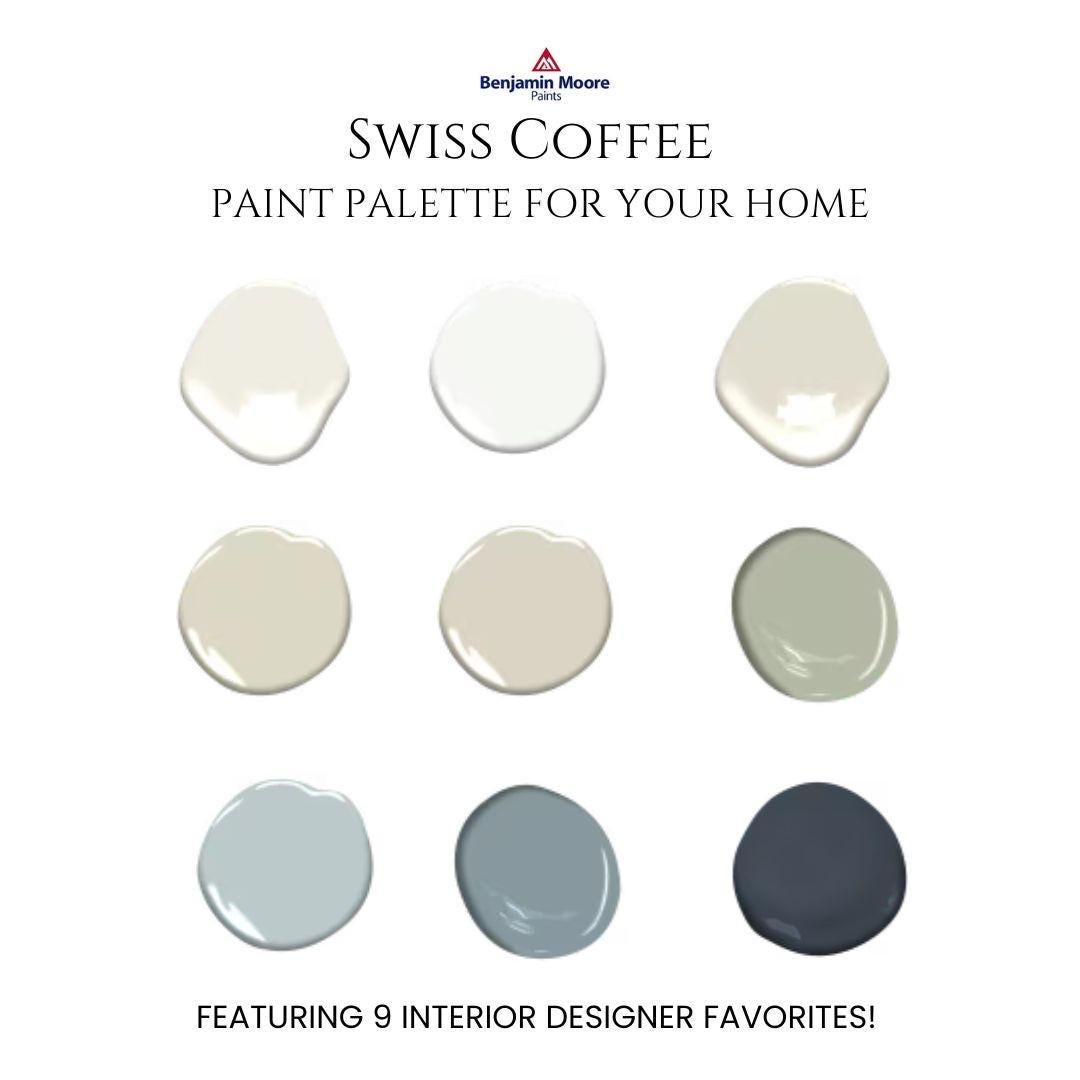 Benjamin Moore Swiss Coffee Paint Palette: 9 Coordinating Colors (PDF ...