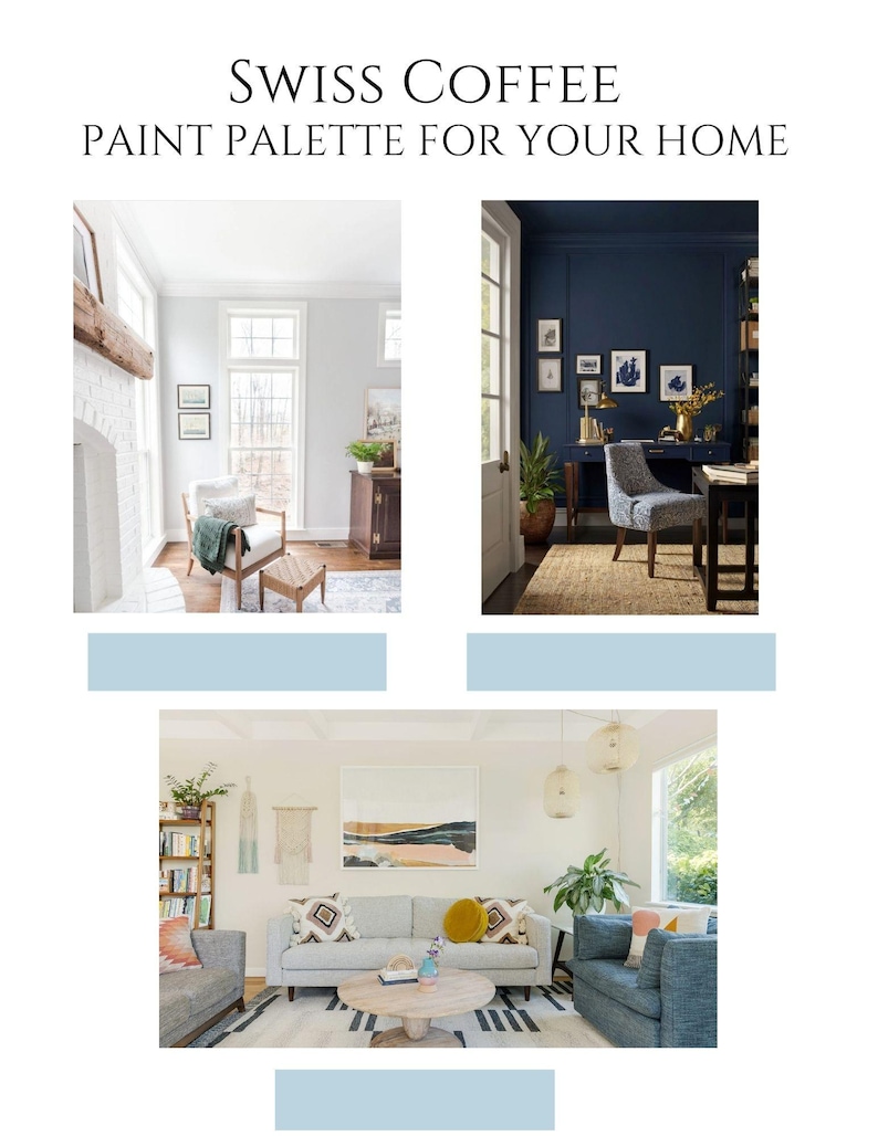 Benjamin Moore Swiss Coffee Paint Palette: 9 Coordinating Colors (PDF ...