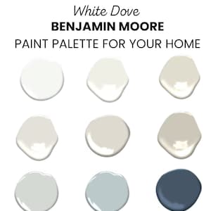 Benjamin Moore White Dove Paint Color Palette, Best White Paint, Cabinet, Ceiling, Whole House Paint Colors, OC-17